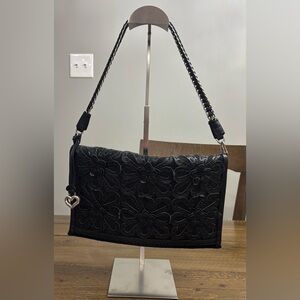 Brighton Elaine Floral Handbag Clutch with Braided Shoulder Strap